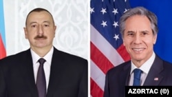 Президент Азербайджана Ильхам Алиев и госсекретарь США Энтони Блинкен