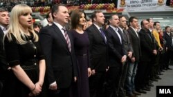 Рангелова со поранешниот лидер Никола Груевски на годишна конференција на Унијата на жените на ВМРО-ДПМНЕ