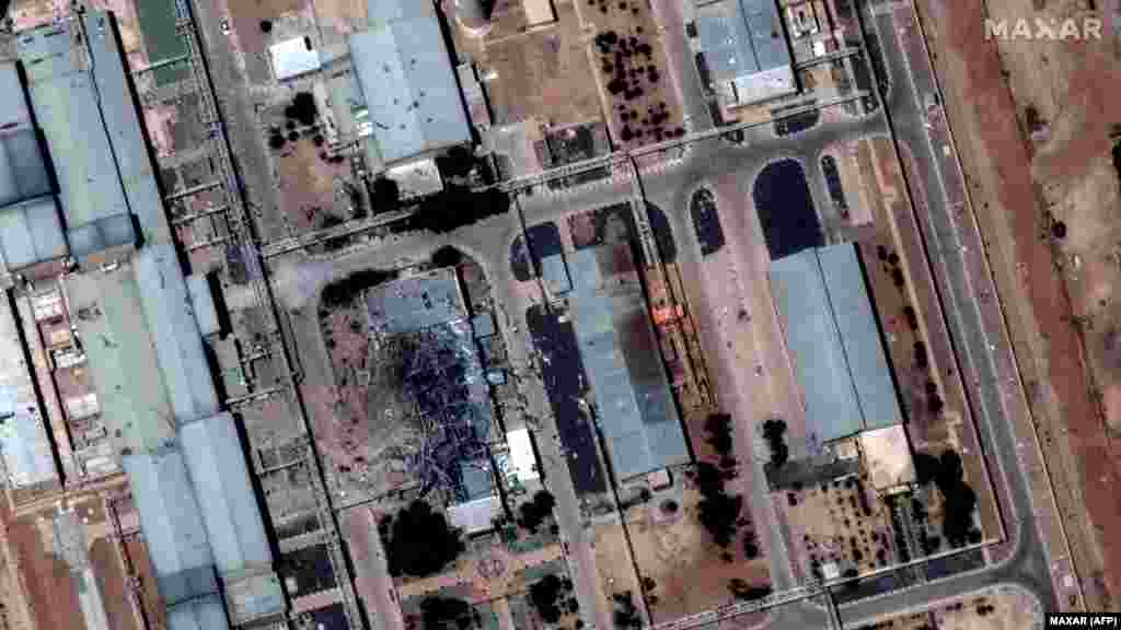 A satellite image from June 19 of buildings at the Isfahan Nuclear Technology Center already shows some signs of damage due to Israeli attacks. The image taken on June 22 following US strikes shows widespread destruction of the site.