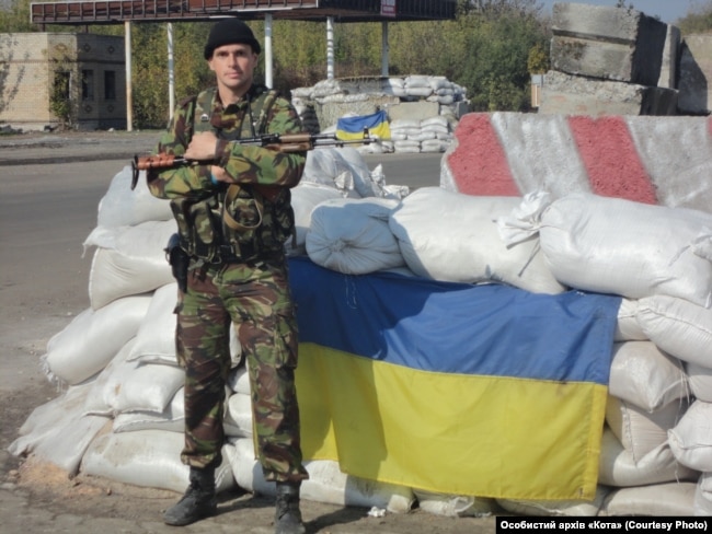 «Кіт» під час служби у батальйоні «Скіф» у 2014 році