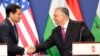 Держсекретар США Марко Рубіо тисне руку премʼєр-міністру Угорщини Віктору Орбану під час офіційного візиту до Будапешта, 16 лютого 2026 року