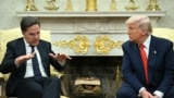 Генсекретар НАТО Марк Рютте під час зустрічі з президентом США Дональдом Трампом в Овальному кабінеті Білого дому. Вашингтон, 13 березня 2025 року