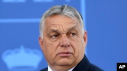 Orbán Viktor egy madridi NATO-csúcson 2022. június 30-án
