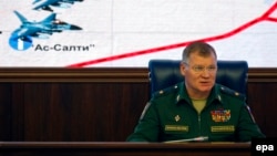 Russian Defense Ministry spokesman Igor Konashenkov (file photo)