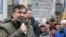 Former Georgian President and Odesa's ex-Governor Mikheil Saakashvili speaks to his supporters during a rally outside the Ukrainian parliament in Kyiv on November 7. 