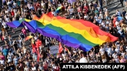 A Budapest Pride résztvevői 2019. július 6-án