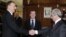 Dmitry Medvedev (ortada), Ilham Əliyev və Serzh Sarkisian, 2012