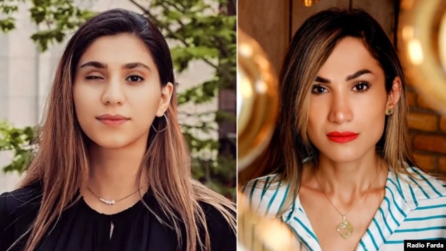 مرسده شاهین‌کار (راست) و کوثر افتخاری، دو تن از آسیب‌دیدگان چشمی اعتراضات ۱۴۰۱ و از شاکیان پروندۀ ثبت‌شده در آرژانتین