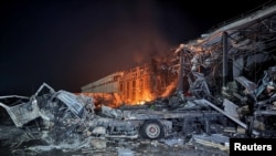 داوکراین په خارکیف ښار باندې د روسیې د یو توغندیز برید پایلې 