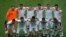 Iran's national soccer players pose for a team photo during their 2014 World Cup, June 25, 2014. Iran has again qualified for the 2018 World Cup.