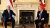 Boris Johnson brit és Orbán Viktor magyar miniszterelnök találkozója a Downing Street 10-ben, 2021. május 28-n.