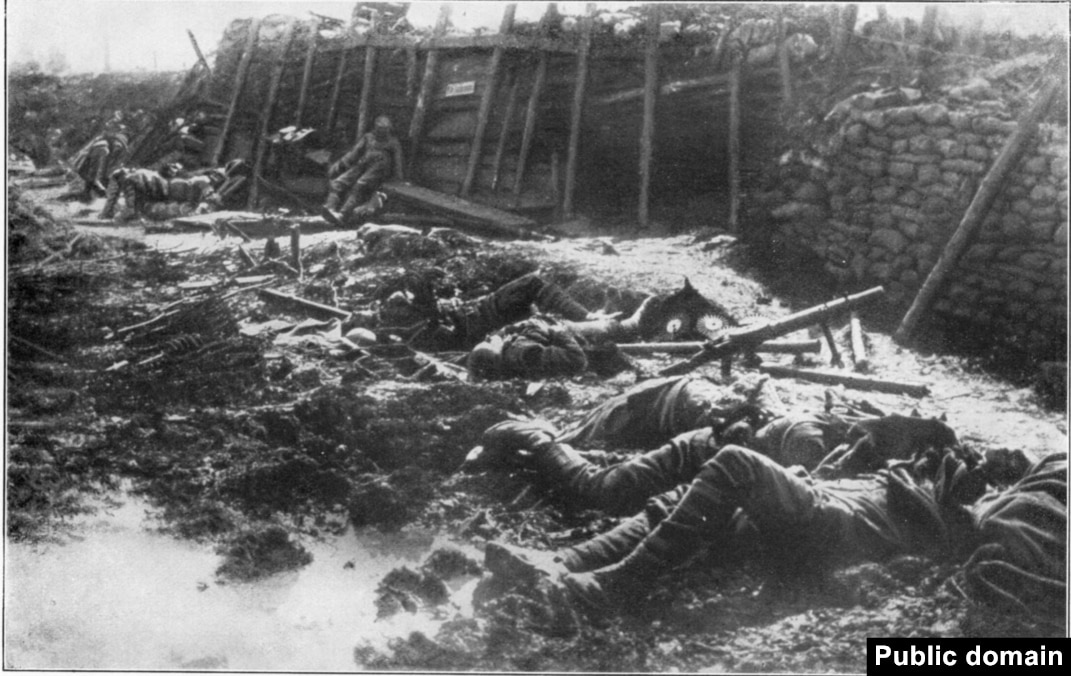 WW1 photo of dead German soldiers in a field WW1 photo of dead German soldiers in a field