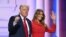 Donald Trump és felesége, Melania a republikánus jelölőgyűlésen Milwaukeeban 2024. július 18-án
