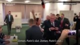 Topless Activist Confronts Czech President In Polling Station