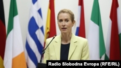 Kaja Kallas, visoka predstavnica Evropske unije za vanjske poslove i sigurnosnu politiku u obraćanju novinarima u Sarajevu, 2. juli 2026.