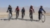 A girls cycling team from the province of Bamiyan. 