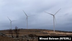 Podveleška visoravan, vjetroelektrana sa 15 vjetroturbina, Mostar, 23. februar 2021. 