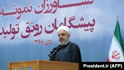 Iranian President Hassan Rohani speaks during a meeting with farmers in Tehran, January 14, 2020