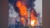 Russia - the Kapotnya oil refinery near Moscow was in flames after a Ukrainian drone attack on June 16 - Reuters/UGC screen grab
