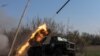 Українські військові ведуть вогонь із реактивної системи залпового вогню «Град» поблизу Покровська, квітень 2025 року 