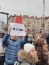 Citizens in Nis, southern Serbia, gathered for 15 minutes of silence for victims of canopy fall in Novi Sad, 22 November 2024