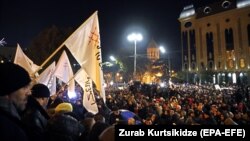 Пратэст у цэнтры Тбілісі, 25 лістапада 2019