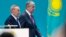 Kazakhstan Election-Kazakhstan's interim President Kassym-Jomart Tokayev, left, and former Kazakh President Nursultan Nazarbayev, walk together during the Nur Otan party congress in Nur-Sultan, the capital city of Kazakhstan, Tuesday, April 23, 2019. Kaza