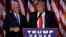 U.S. -- President-elect Donald Trump and running mate Mike Pence address their election night rally in Manhattan, New York, November 9, 2016