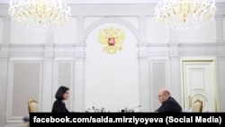 دیدار سعیده میرضیایفا، دختر رئیس جمهور ازبیکستان با میخائیل میشوستین، صدر اعظم روسیه در ۲۹ مه ۲۰۲۵ در مسکو
