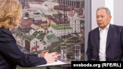 Qırğızıstanın keçmiş prezidenti Kurmanbek Bakiev AzadlıqRadiosunun Belerus xidmətində, Minsk, 2 mart 2017