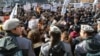 Armenia - A demonstration against controversial pension reform outside a government building in Yerevan, 6Feb2014. 