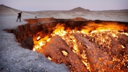 The Darvaza gas crater photographed in 2012