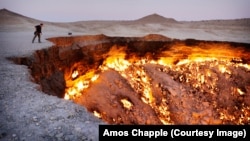 The Darvaza gas crater photographed in 2012