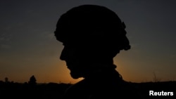 A sapper from the 93rd Kholodniy Yar Separate Mechanized Brigade of the Ukrainian Armed Forces takes part in a training session near the front line in the Donetsk region on October 10.