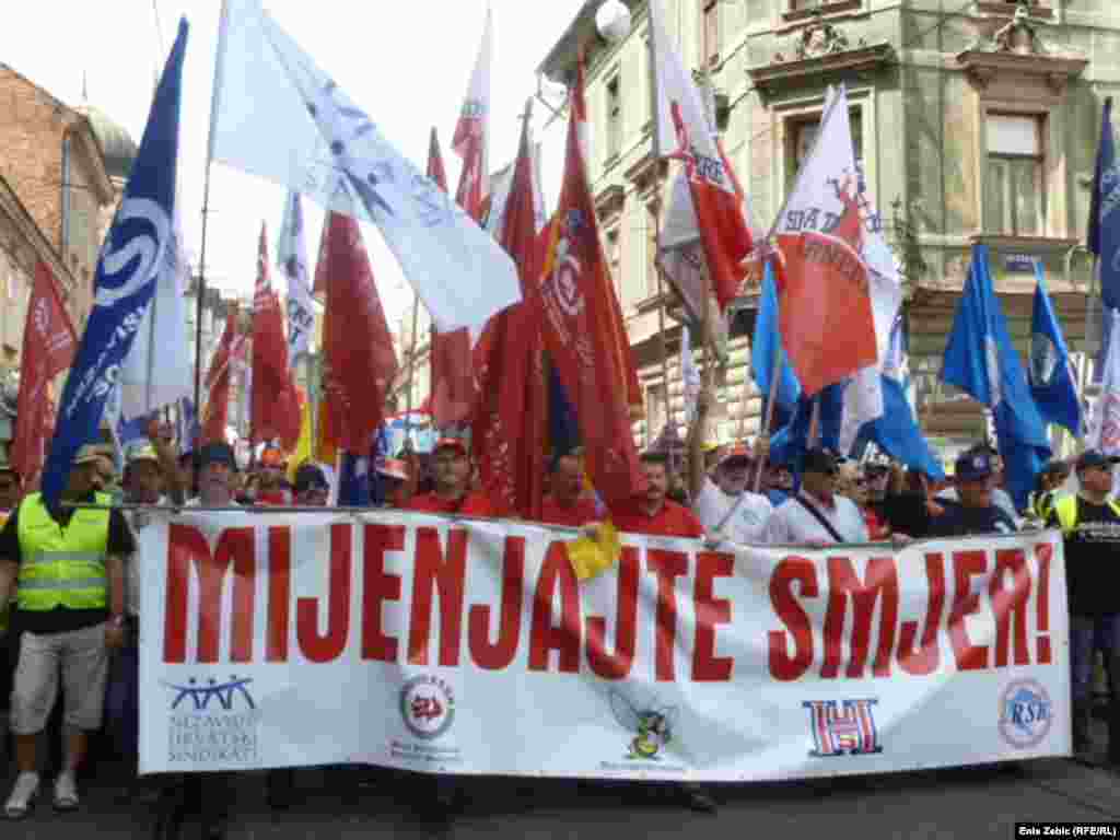 Hrvatska - Protesti radnika, Zagreb, 1. man 2013. 