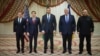 US national-security adviser Mike Waltz, US Secretary of State Marco Rubio, Ukrainian Head of Presidential Office Andriy Yermak, Ukrainian Foreign Minister Andriy Sybiha, and Ukrainian Defense Minister Rustem Umerov pose for a photo after meeting in Jeddah, Saudi Arabia, on March 11.