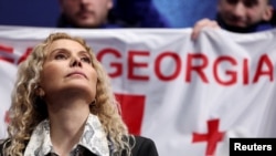 ეთერ თუთბერიძე მილანის ზამთრის ოლიმპიადაზე ნიკა ეგაძის გამოსვლისას. 7 თებერვალი, 2026 წელი