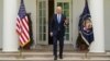 U.S. President Joe Biden salutes as he arrives to speak about the coronavirus disease response and the vaccination program from the Rose Garden of the White House in Washington on May 13.