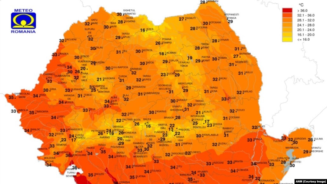 Codul portocaliu începe să se extindă în România, temperaturile foarte ridicate fiind extrem de periculoase. 