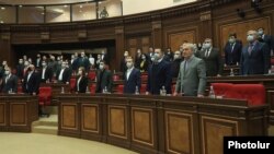 Armenia -- Deputies from the ruling My Step bloc attend the opening of a regular session of the Armenian parliament, Yerevan, January 18, 2021.
