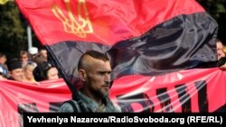 Під час традиційної ходи до Дня Незалежності України в центрі Запоріжжя, 24 серпня 2019 року