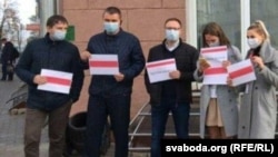 Акцыя салідарнасьці супрацоўнікаў МТС у Гомлі