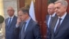Российская делегация во главе с Владимиром Мединским (второй слева) в Стамбуле. 15 мая 2025 года