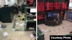 Tehran Stock Exchange after angry protesters stormed it on July.1.2017