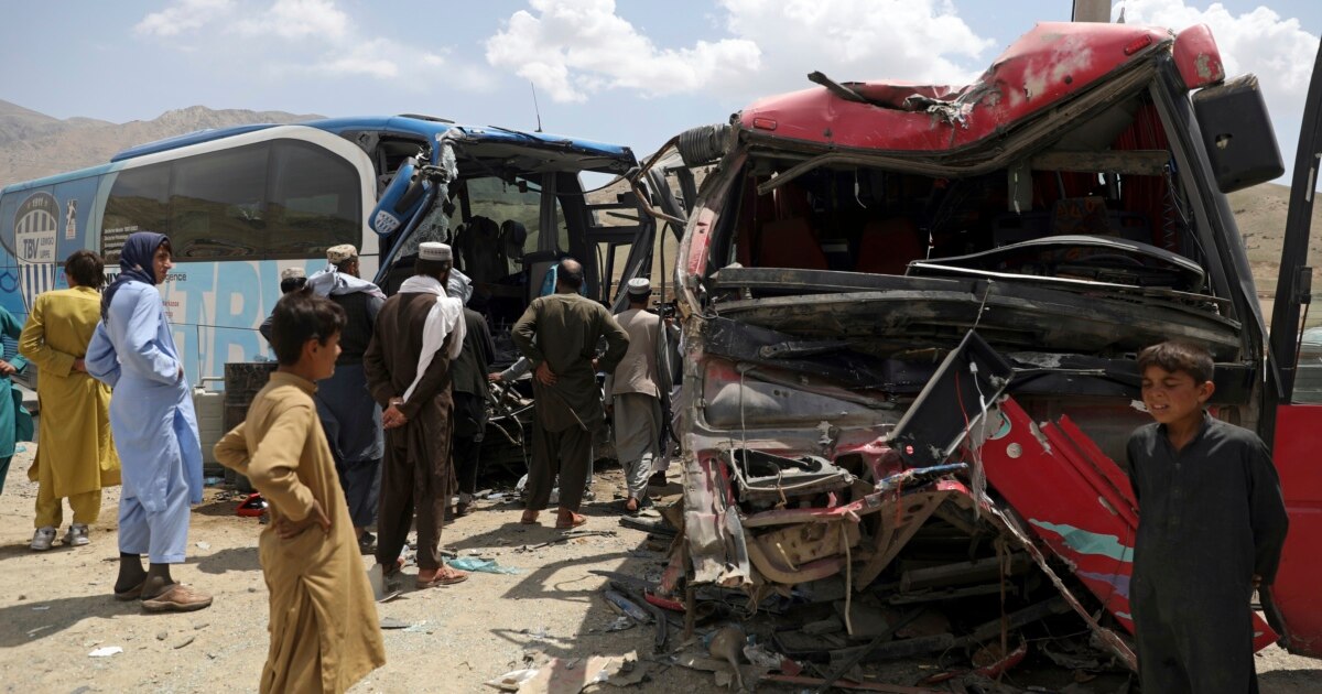 Two Afghan Buses Crash Head-On, Killing 7 And Injuring Dozens