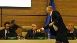 Georgian Opposition Politician Throws Black Liquid On Electoral Chief To Protest Vote