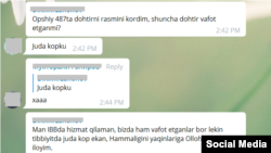 Telegram kanalida qoldirilgan sharhlardan biri, oktabr, 2020