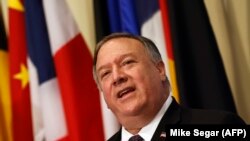 U.S. Secretary of State Mike Pompeo speaks to reporters following a meeting with members of the UN Security Council about Iran's alleged non-compliance with a nuclear deal and calling for the restoration of sanctions against Iran. Aug 20, 2020