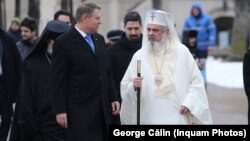 Klaus Iohannis și Patriarhul Daniel, la marcarea a 160 de ani de la Mica Unire