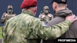 A recruitment center for contract military service in Balashikha, east of Moscow, in May